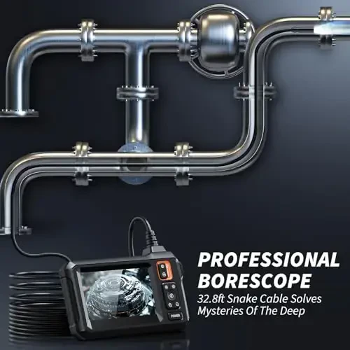 Endoscope Camera with Light, Inspection Borescope Camera with 4.3