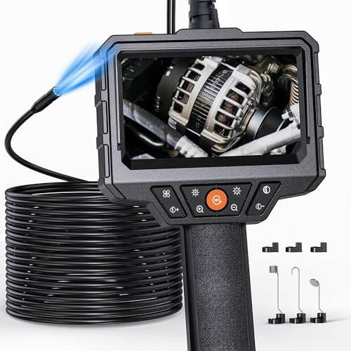 Endoscope Camera with Light, SKYEAR Handheld Borescope 4.3'' HD 1080P with 8 Adjust LED Lights, Inspection Camera with 16.4ft Semi-Rigid Cable, IP67 Waterproof Scope Camera for Sewer, Gadgets for Men - 1