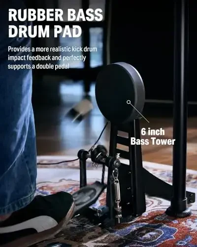 Donner DED-200 MAX Electronic Drum Set with Industry Standard Mesh Heads, 10'' Snare, 8“ Tom, 10'' Tom, 12'' Crash, 450+ Authentic Sounds for Optimal Performance and Feel NEW - 4