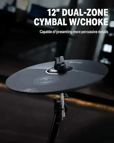 Donner DED-200 MAX Electronic Drum Set with Industry Standard Mesh Heads, 10'' Snare, 8“ Tom, 10'' Tom, 12'' Crash, 450+ Authentic Sounds for Optimal Performance and Feel NEW - 5