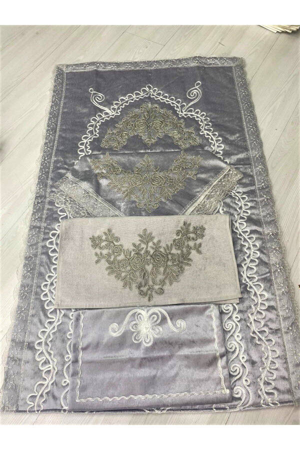 Engagement Prayer Rug Set French Lace 4 Piece Prayer Rug Set Engagement Engagement Prayer Rug Set - 1