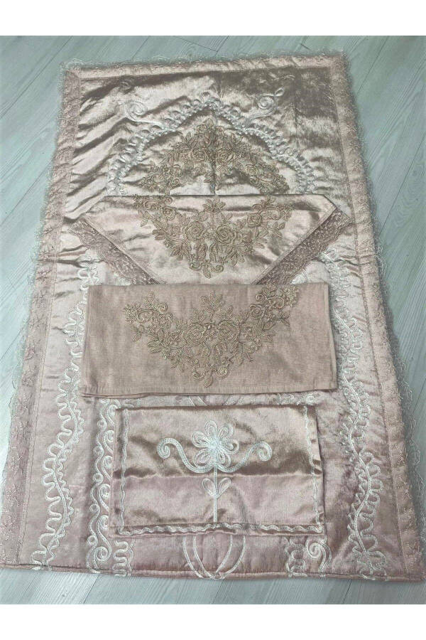 Engagement Prayer Rug Set French Lace 4 Piece Prayer Rug Set Promise Engagement Prayer Rug Set - 1