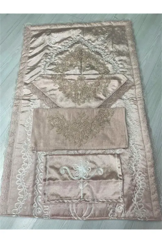 Engagement Prayer Rug Set French Lace 4 Piece Prayer Rug Set Promise Engagement Prayer Rug Set - 2