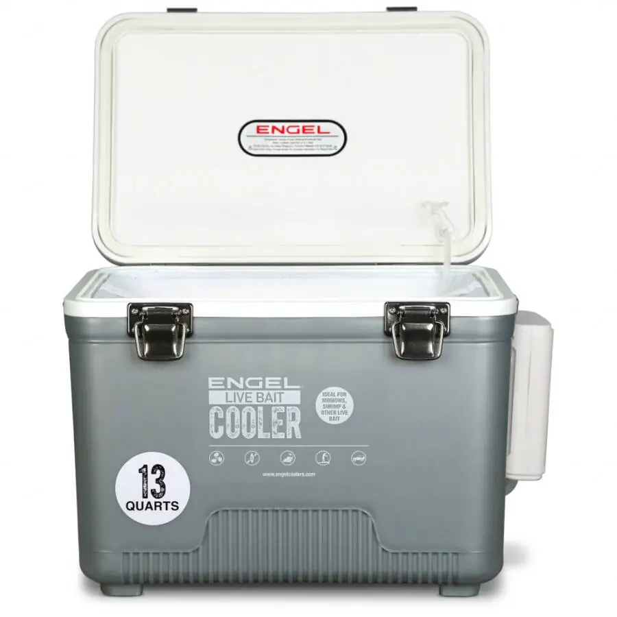 ENGEL 13 Qt Live Bait Pro Cooler with Rechargeable Aerator - Silver 13 Qt-SILVER - 3