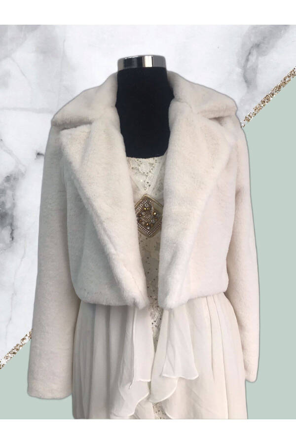 English Collar Soft Evening and Bridal Fur Bolero Shawl - 3