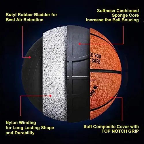 Engraved 29.5 Inch Basketball Gift For Son Grandson - Personalized Basketball Indoor/Outdoor Game Ball For Son - You Will Never Lose Encouragement Gift for Grandson Son Christmas Graduation Birthday - 2