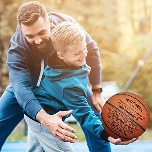 Engraved 29.5 Inch Basketball Gift For Son Grandson - Personalized Basketball Indoor/Outdoor Game Ball For Son - You Will Never Lose Encouragement Gift for Grandson Son Christmas Graduation Birthday - 5