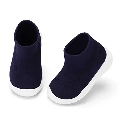 Engtoy Baby Shoes & Socks - Non-Slip Breathable Slippers with Soft Rubber Sole - Baby Boys & Girls Slip On Sneakers - 3