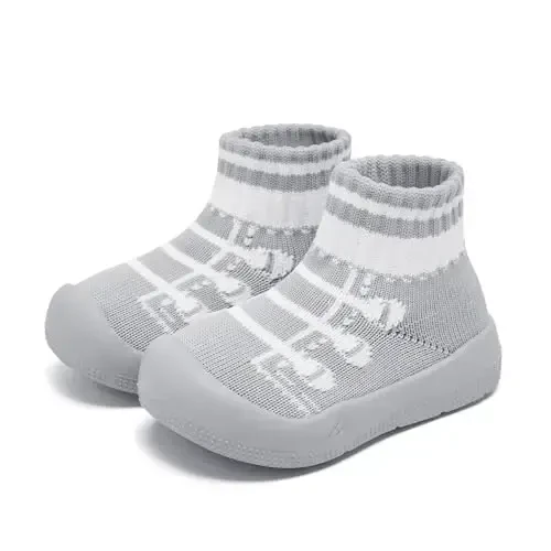 Engtoy Baby Shoes & Socks - Non-Slip Breathable Slippers with Soft Rubber Sole - Baby Boys & Girls Slip On Sneakers - 3