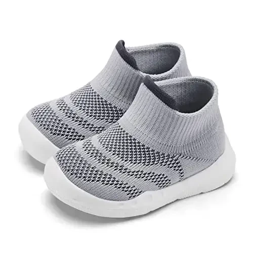Engtoy Baby Shoes & Socks - Non-Slip Breathable Slippers with Soft Rubber Sole - Baby Boys & Girls Slip On Sneakers - 3