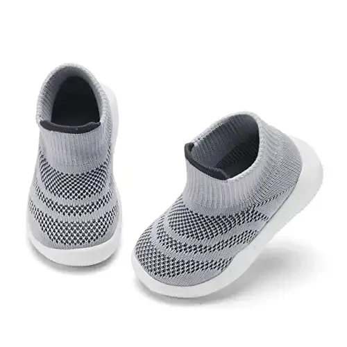 Engtoy Baby Shoes & Socks - Non-Slip Breathable Slippers with Soft Rubber Sole - Baby Boys & Girls Slip On Sneakers - 4