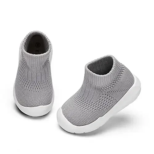 Engtoy Baby Shoes & Socks - Non-Slip Breathable Slippers with Soft Rubber Sole - Baby Boys & Girls Slip On Sneakers - 3