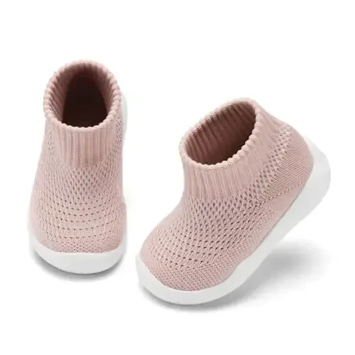 Engtoy Baby Shoes & Socks - Non-Slip Breathable Slippers with Soft Rubber Sole - Baby Boys & Girls Slip On Sneakers 