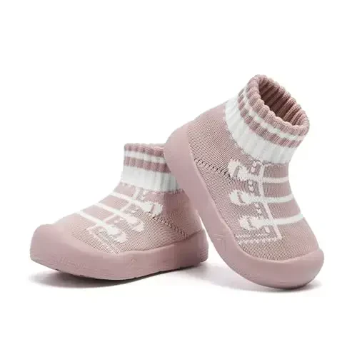 Engtoy Baby Shoes & Socks - Non-Slip Breathable Slippers with Soft Rubber Sole - Baby Boys & Girls Slip On Sneakers - 5