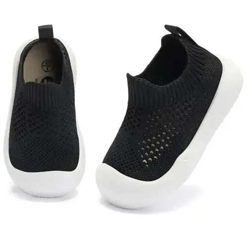 Engtoy Baby Shoes & Socks - Non-Slip Breathable Slippers with Soft Rubber Sole - Baby Boys & Girls Slip On Sneakers - 3