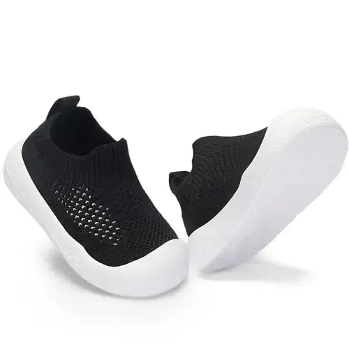Engtoy Baby Shoes & Socks - Non-Slip Breathable Slippers with Soft Rubber Sole - Baby Boys & Girls Slip On Sneakers - 4