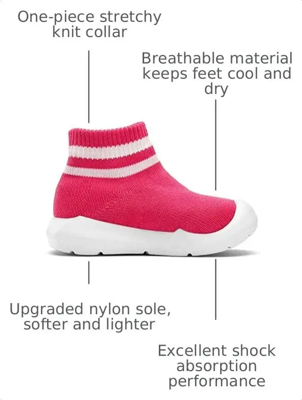 Engtoy Baby Shoes & Socks - Non-Slip Breathable Slippers with Soft Rubber Sole - Baby Boys & Girls Slip On Sneakers - 2