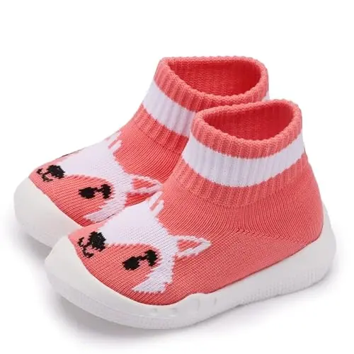 Engtoy Baby Shoes & Socks - Non-Slip Breathable Slippers with Soft Rubber Sole - Baby Boys & Girls Slip On Sneakers - 3