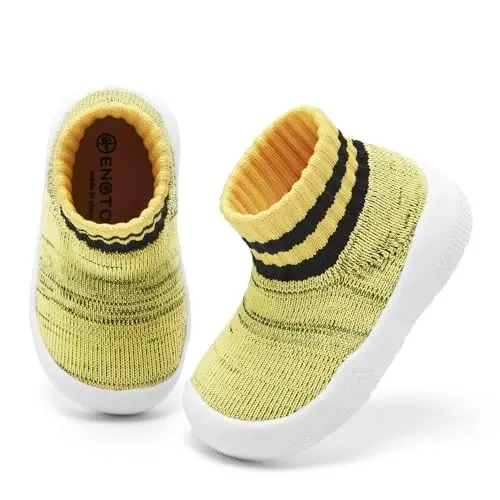 Engtoy Baby Shoes & Socks - Non-Slip Breathable Slippers with Soft Rubber Sole - Baby Boys & Girls Slip On Sneakers - 1