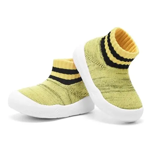 Engtoy Baby Shoes & Socks - Non-Slip Breathable Slippers with Soft Rubber Sole - Baby Boys & Girls Slip On Sneakers - 4