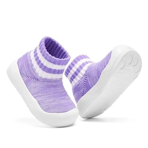 Engtoy Baby Shoes & Socks - Non-Slip Breathable Slippers with Soft Rubber Sole - Baby Boys & Girls Slip On Sneakers - 1