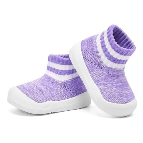 Engtoy Baby Shoes & Socks - Non-Slip Breathable Slippers with Soft Rubber Sole - Baby Boys & Girls Slip On Sneakers - 4