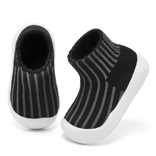 Engtoy Baby Shoes & Socks - Non-Slip Breathable Slippers with Soft Rubber Sole - Baby Boys & Girls Slip On Sneakers - 1