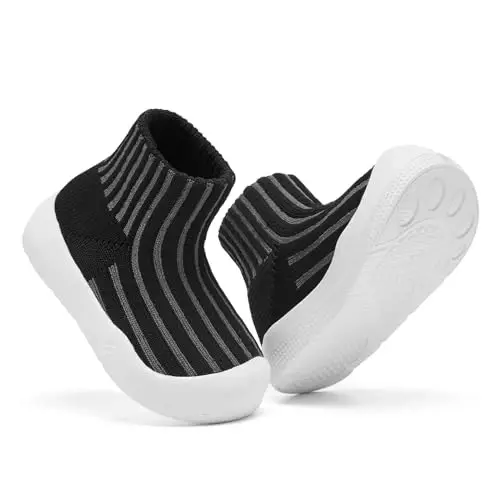 Engtoy Baby Shoes & Socks - Non-Slip Breathable Slippers with Soft Rubber Sole - Baby Boys & Girls Slip On Sneakers - 3
