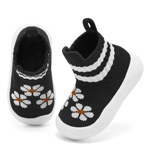 Engtoy Baby Shoes & Socks - Non-Slip nafas oladigan, yumshoq rezina taglikli terliklar - O'g'il va qiz bolalar uchun krossovkalar. 