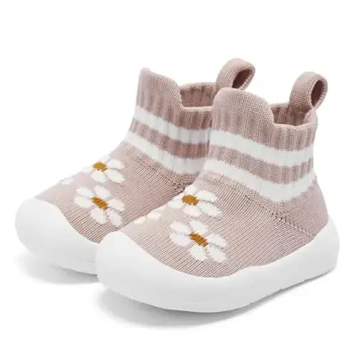 Engtoy Baby Shoes & Socks - Sirpanmaydigan, nafas oladigan, yumshoq rezina taglikli terliklar - O'g'il va qiz bolalar uchun slip-on krossovkalar - 3