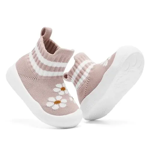 Engtoy Baby Shoes & Socks - Sirpanmaydigan, nafas oladigan, yumshoq rezina taglikli terliklar - O'g'il va qiz bolalar uchun slip-on krossovkalar - 4