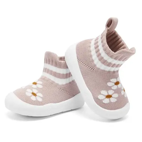 Engtoy Baby Shoes & Socks - Sirpanmaydigan, nafas oladigan, yumshoq rezina taglikli terliklar - O'g'il va qiz bolalar uchun slip-on krossovkalar - 5