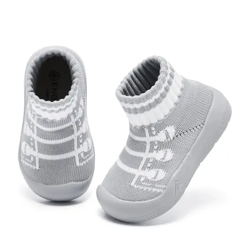 Engtoy Baby Shoes & Socks - Sirpanmaydigan, nafas oladigan, yumshoq rezina taglikli tufli - O'g'il va qiz bolalar uchun slip-on krossovkalar - 4