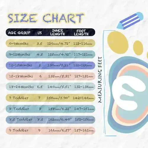 Engtoy Baby Shoes & Socks - Sirpanmaydigan, nafas oladigan, yumshoq rezina taglikli uy poyafzallari - O'g'il va qiz bolalar uchun slip-on krossovkalar - 2