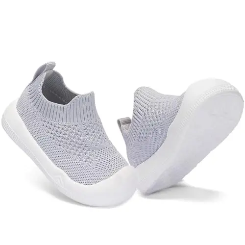 Engtoy Baby Shoes & Socks - Non-Slip Breathable Slippers with Soft Rubber Sole - Baby Boys & Girls Slip On Sneakers - 4