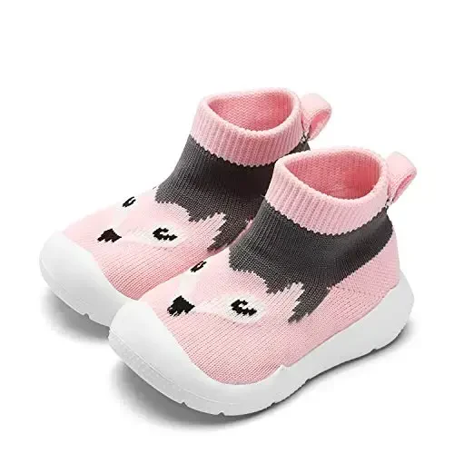 Engtoy Baby Shoes & Socks - Non-Slip Breathable Slippers with Soft Rubber Sole - Baby Boys & Girls Slip On Sneakers - 4