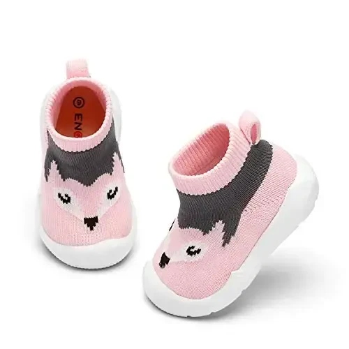 Engtoy Baby Shoes & Socks - Non-Slip Breathable Slippers with Soft Rubber Sole - Baby Boys & Girls Slip On Sneakers 