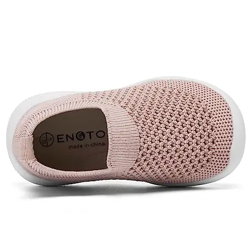 Engtoy Baby Shoes & Socks - Non-Slip Breathable Slippers with Soft Rubber Sole - Baby Boys & Girls Slip On Sneakers - 4