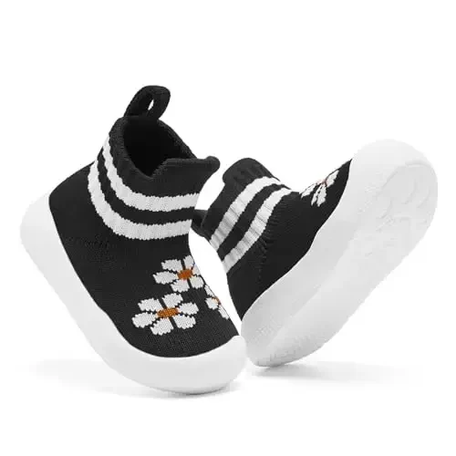 Engtoy Baby Shoes & Socks - Non-Slip Breathable Slippers with Soft Rubber Sole - Baby Boys & Girls Slip On Sneakers - 4