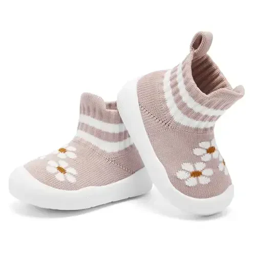 Engtoy Baby Shoes & Socks - Non-Slip Breathable Slippers with Soft Rubber Sole - Baby Boys & Girls Slip On Sneakers - 5