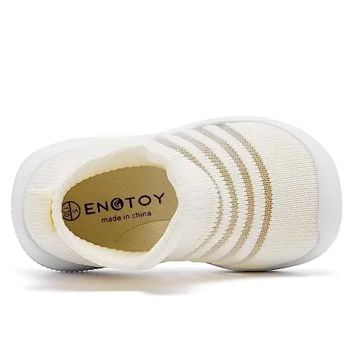 Engtoy Baby Shoes & Socks - Non-Slip Breathable Slippers with Soft Rubber Sole - Baby Boys & Girls Slip On Sneakers - 4