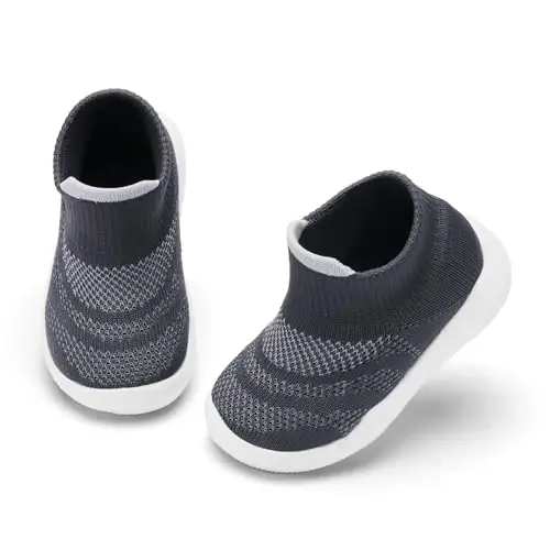 Engtoy Baby Shoes & Socks - Non-Slip Breathable Slippers with Soft Rubber Sole - Baby Boys & Girls Slip On Sneakers - 3