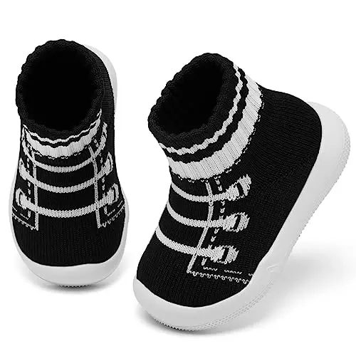 Engtoy Baby Shoes & Socks - Non-Slip Breathable Slippers with Soft Rubber Sole - Baby Boys & Girls Slip On Sneakers - 3
