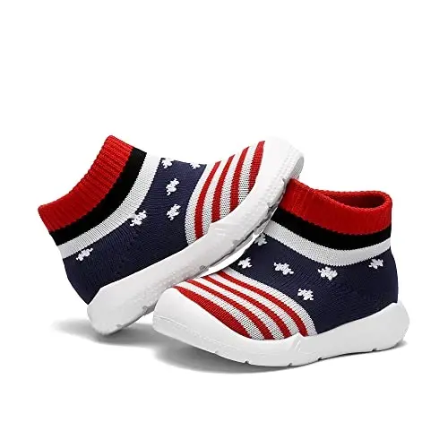 Engtoy Baby Shoes & Socks - Non-Slip Breathable Slippers with Soft Rubber Sole - Baby Boys & Girls Slip On Sneakers - 5