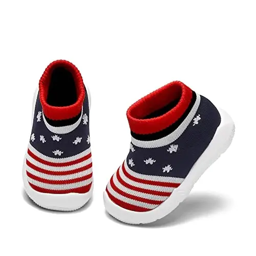 Engtoy Baby Shoes & Socks - Non-Slip Breathable Slippers with Soft Rubber Sole - Baby Boys & Girls Slip On Sneakers - 3