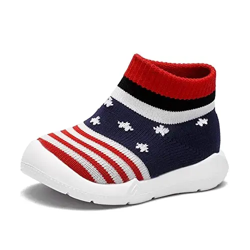 Engtoy Baby Shoes & Socks - Non-Slip Breathable Slippers with Soft Rubber Sole - Baby Boys & Girls Slip On Sneakers - 4
