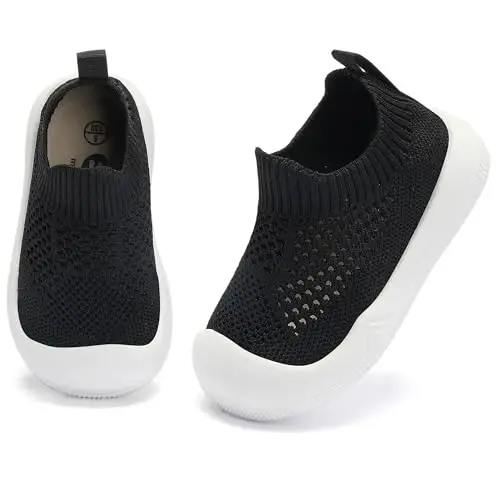 Engtoy Baby Shoes & Socks - Non-Slip Breathable Slippers with Soft Rubber Sole - Baby Boys & Girls Slip On Sneakers - 3