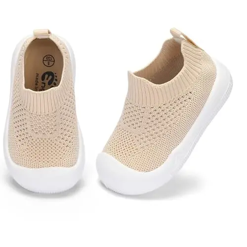 Engtoy Baby Shoes & Socks - Non-Slip Breathable Slippers with Soft Rubber Sole - Baby Boys & Girls Slip On Sneakers - 3