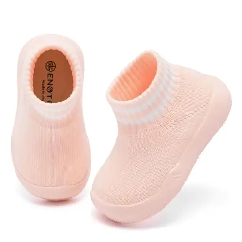 Engtoy Baby Shoes & Socks - Non-Slip Breathable Slippers with Soft Rubber Sole - Baby Boys & Girls Slip On Sneakers - 1