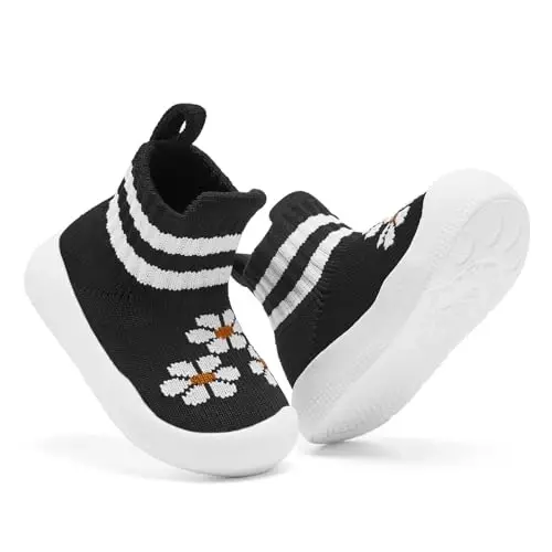 Engtoy Baby Shoes & Socks - Non-Slip Breathable Slippers with Soft Rubber Sole - Baby Boys & Girls Slip On Sneakers - 4